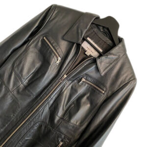 Wilson’s Leather Maxima Women’s L Black Leather Jacket with Zipper Details